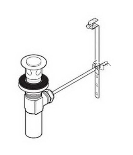 Delta RP26533; Drain assembly lavatory metal less lift rod and knob; technical part breakdown manuals specifications catalog