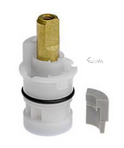 Delta RP47422; Victorian; two handle ceramic stem cartridge (pair) no-lead brass; in Unfinish
