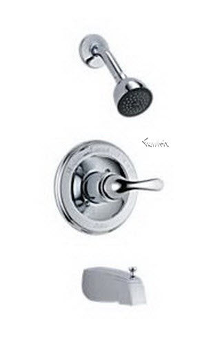 Delta T13420; Single handle lever monitor 1300 series tub and shower trim; technical part breakdown manuals specifications catalog