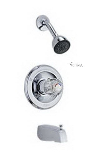 Delta T13422; Single handle knob monitor 1300 series tub and shower trim; technical part breakdown manuals specifications catalog