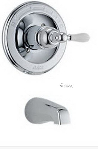 Delta T14130; Single handle lever monitor 1400 series tub trim only less handle; technical part breakdown manuals specifications catalog