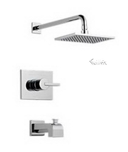 Delta T14453; Single handle lever monitor 1400 series tub and shower trim; technical part breakdown manuals specifications catalog