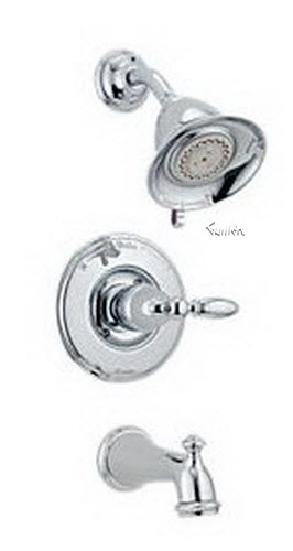 Delta T14455-LHP; Victorian; monitor 14 series tub and shower trim less handle less handle 1400 series universal; in Chrome