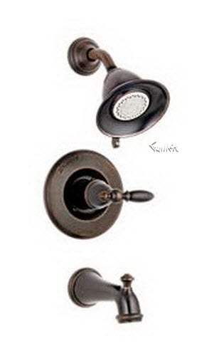 Delta T14455-RBLHP; Victorian; monitor 14 series tub and shower trim less handle less handle 1400 series universal; in Venetian Bronze
