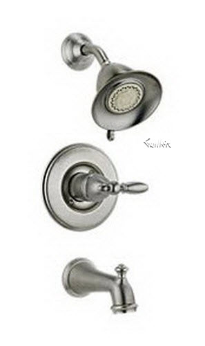 Delta T14455-SSLHP; Victorian; monitor 14 series tub and shower trim less handle less handle 1400 series universal; in Stainless