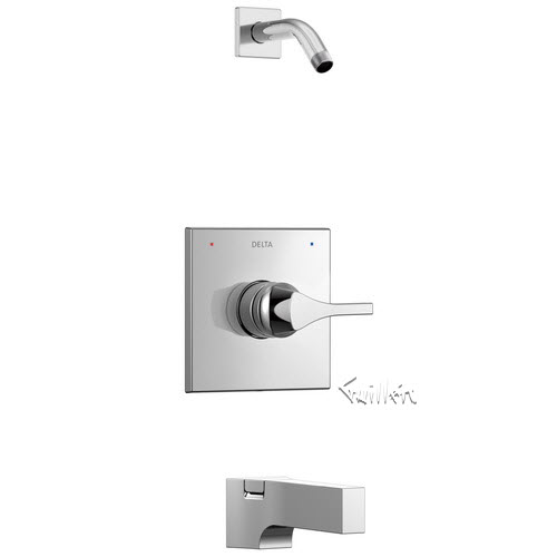 Delta T14474-LHD; Zura; Monitor 14 Series Tub & Shower Trim - Less Shower Head; in Chrome