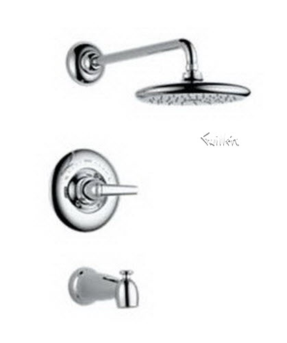 Delta T14482; Single handle lever monitor 1400 series tub and shower trim; technical part breakdown manuals specifications catalog