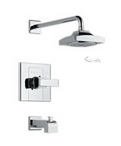 Delta T14486; Single handle lever monitor 1400 series tub and shower trim; technical part breakdown manuals specifications catalog