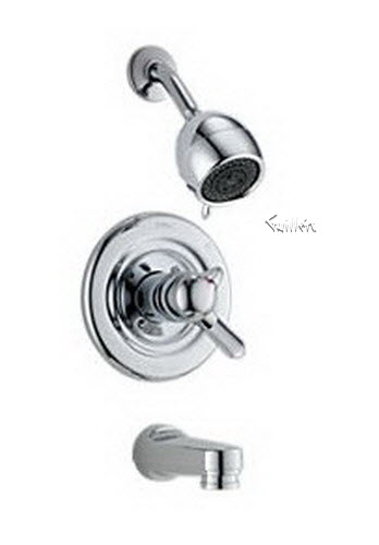 Delta T17430; Single handle lever monitor 1700 series tub and shower trim; technical part breakdown manuals specifications catalog