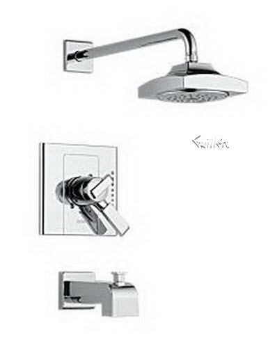 Delta T17486; Single handle lever monitor 1700 series tub and shower trim; technical part breakdown manuals specifications catalog