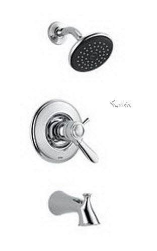Delta T17T438; Single handle lever tempassure 1700 Thermostatic series tub and shower trim; technical part breakdown manuals specifications catalog