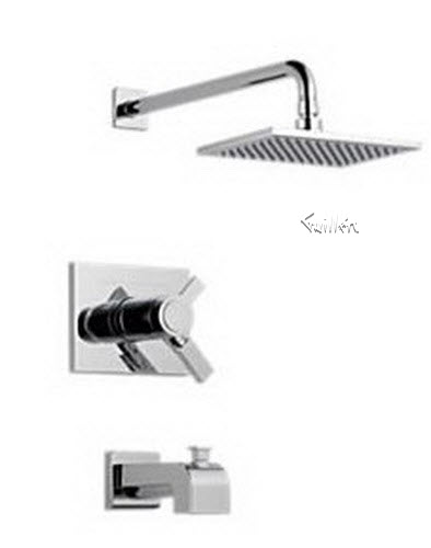 Delta T17T453; Single handle lever tempassure 1700 Thermostatic series tub and shower trim; technical part breakdown manuals specifications catalog