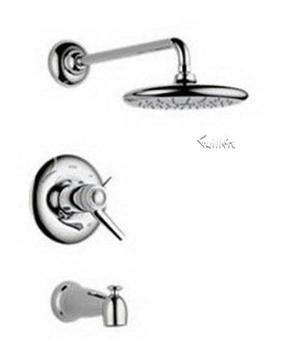 Delta T17T482; Single handle lever tempassure 1700 Thermostatic series tub and shower trim; technical part breakdown manuals specifications catalog