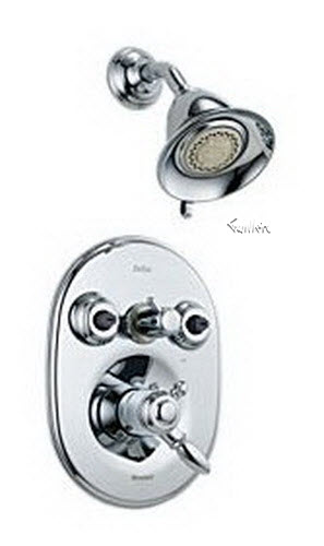Delta T18255; Single handle lever monitor 1800 series jetted shower trim; technical part breakdown manuals specifications catalog