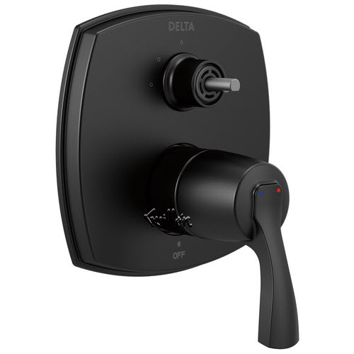 Delta T24876-BLLHP; Stryke; 14 series integrated diverter trim with three function diverter less diverter handle; in Matte Black