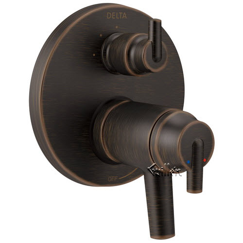 Delta T27T859-RB; Trinsic; Contemporary Two Handle TempAssure 17T Series Valve Trim with 3-Setting Integrated Diverter; in Venetian Bronze