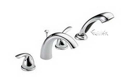 Delta T4705; Two handle lever roman tub with handshower trim; technical part breakdown manuals specifications catalog