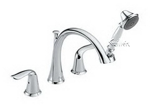 Delta T4738; Two handle lever roman tub with handshower trim; technical part breakdown manuals specifications catalog