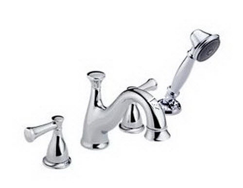 Delta T4740; Two handle roman tub with handshower trim less handle; technical part breakdown manuals specifications catalog