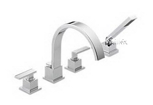 Delta T4753; Two handle Blade roman tub with handshower trim; technical part breakdown manuals specifications catalog