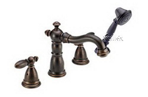 Delta T4755-RBLHP; Victorian; roman tub with handshower trim less handle ; in Venetian Bronze