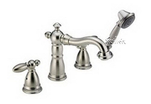 Delta T4755-SSLHP; Victorian; roman tub with handshower trim less handle ; in Stainless