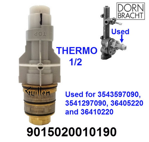 Dornbracht 9015020010190; ; __ UNK UNK; Thermostat cartridge with calibration control for 1/2in valve; in unfinish; Replaces 0415020010190