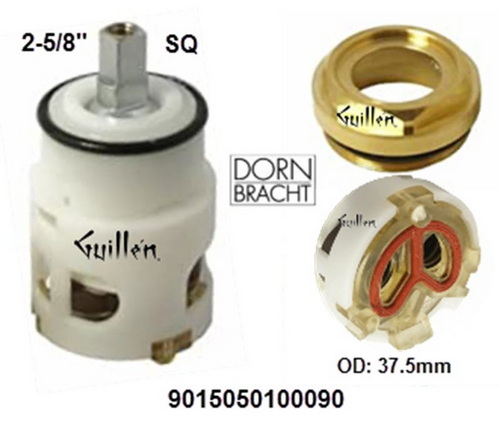Dornbracht 9015050100090; ; __ 2-5/8in SQ; Single lever cartridge; in Unfinish; Replaces 3510097090
