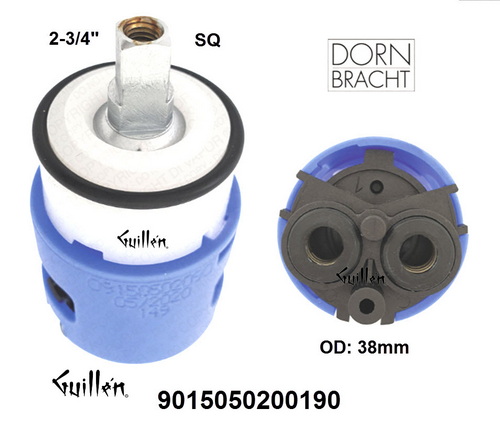 Dornbracht 9015050200190; ; __ 2-3/4in SQ; Single lever cartridge; in Unfinish