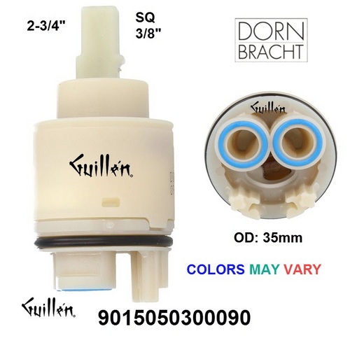Dornbracht 9015050300090; ; __ 2-3/4in SQ; Single lever cartridge; in Unfinish