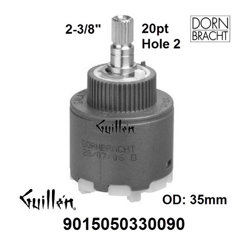 Dornbracht 9015050330090__ 2-3/8in 20pt; Single lever cartridge; in unfinish; Replaces 09150503390