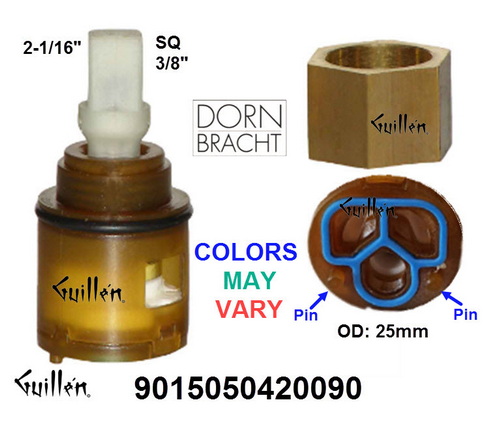 Dornbracht 9015050420090; ; __ 2in SQ; Single lever cartridge with nut; in Unfinish