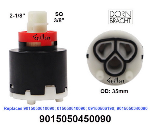 Dornbracht 9015050450090;;__ 2-1/8in SQ; Single lever cartridge 35 x 52 mm; in Unfinish; Replaces 9015050610090; 015050610090; 09150506190; 9015050340090; 9015050340090; 09150503490; ; 9015050340090; 09150503490;