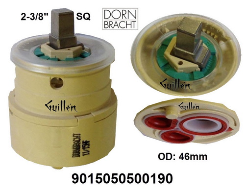 Dornbracht 9015050500190;;__ 2-3/8""in SQ; Single lever cartridge 46 x 59 mm; in Unfinish