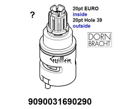 Dornbracht 9090031690290;;__ Cartridge Temperature control unit Lifetime Progressive 180 With screw joint and adapter; in Unfinish