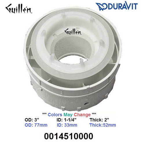 Duravit 0014510000;;__ 3in 1-1/4in; Flush valve discharge piston flapper with seal gasket for two piece 1.6 gpf single flush; in Unfinish