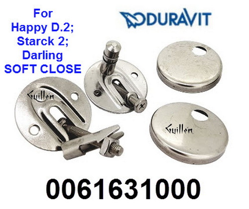 Duravit 0061631000;; Toilet seat hinge Soft Close kit;; in Stainless Steel