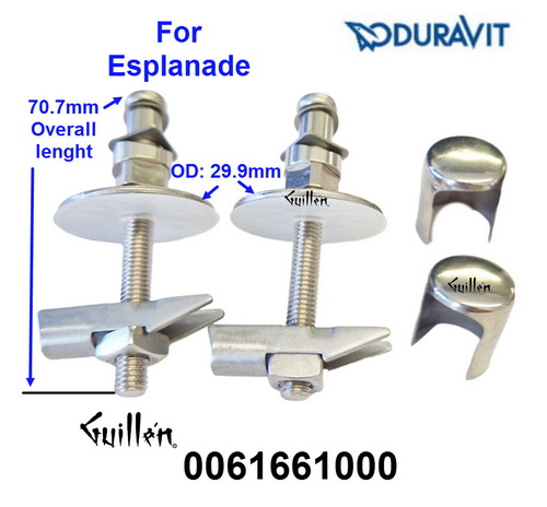 Duravit 0061661000; Esplanade; Toilet seat hinge kit; in Stainless Steel