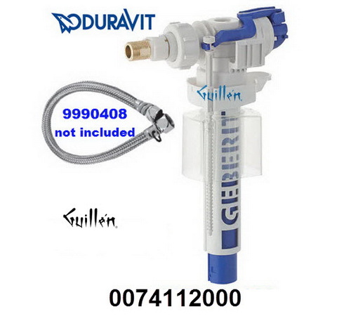 Duravit 0074112000; PuraVida, Starck X, Starck 1; Geberit fill valve two piece 1.6 gpf / 1.28 gpf single flush / dual Flush; in Unfinish; ;