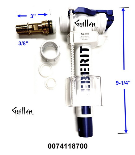 Duravit 0074118700; ; fill valve for side supply 3/8" with extended brass connection; in Unfinish