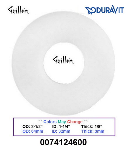 Duravit 0074124600; 1930, Happy D, Medici, PuraVida, Starck X, Starck 3, Vero; Fluidmaster;__ 2-1/2in x 1-1/4in; Flush valve gasket "flapper" 2 piece 1.6 gpf dual Flush; in Unfinish; ;