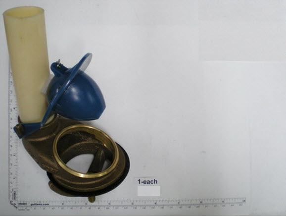 Duravit 0074135401;;__ 2 inch flush valve with brass base and plastic overflow; in unfinish