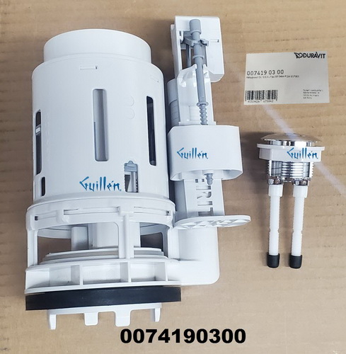 Duravit 0074190300; Starck 1; dual flush valve DF 5 / 3 5 L Typ 203 Geberit for 217301; in Unfinish; ;
