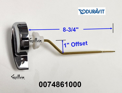 Duravit 0074861000; ; Side lever cranked for D-Code 1-piece 0113010001 chrom; in Chrome; ;