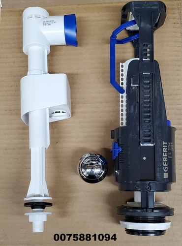 Duravit 0075881094; ; complete set fill valve flush valve push button two piece toilet dual flush; in Unfinish; ; | Replaces 5391094 |