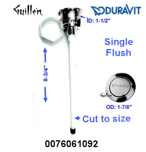 Duravit 0076061092; ; Trip lever single action flush push button; in Chrome; Replaces 0075091000; 0075661000; 0075691000; 0075731000; 0075841000; 0075851000; 0076061000;