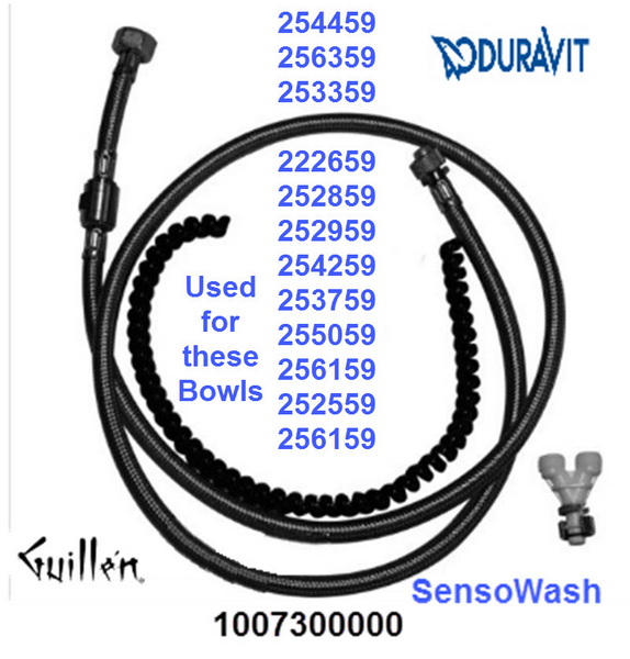 Duravit 1007300000; SensoWash; Water supply 82-99cm long connection kit; in Unfinish; for DuraSystem