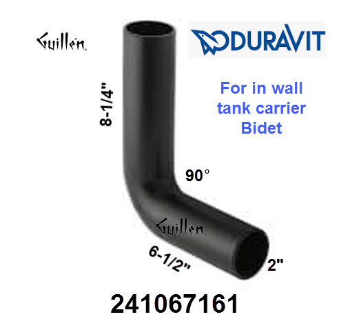 Duravit 241067161;; 2in Outlet bend 90 degrees plastic elbow for in wall tank carrier outlet; in Unfinish