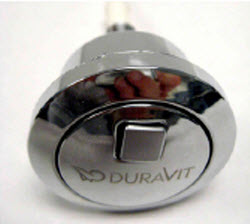 Duravit 74605100; ; Dual flush push button with logo; in Polished brass