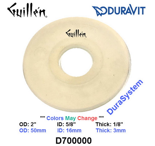Duravit D700000; DuraSystem;__ 2in 5/8in; Flat seal gasket for flush valve for toilet in-wall tank and carrier; in Unfinish